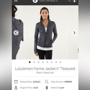 Lululemon Forme Jacket II *Textured
Black / Deep Coal